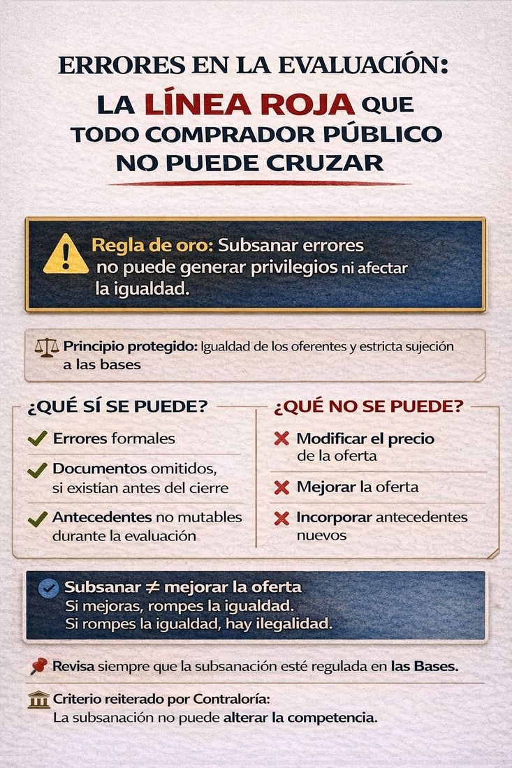 Subsanar errores es una ventaja indebida