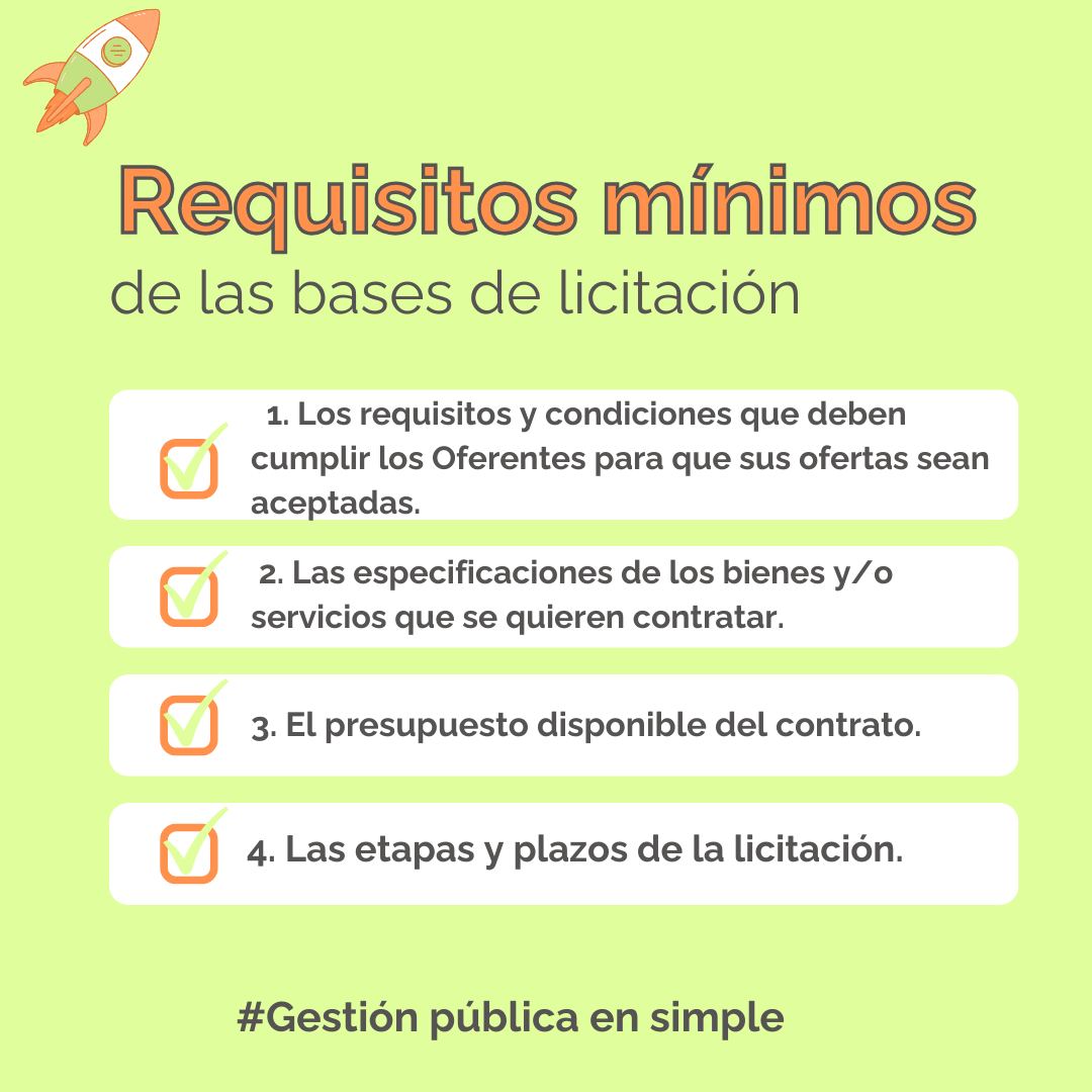 Requisitos mínimos en las Bases de Licitación