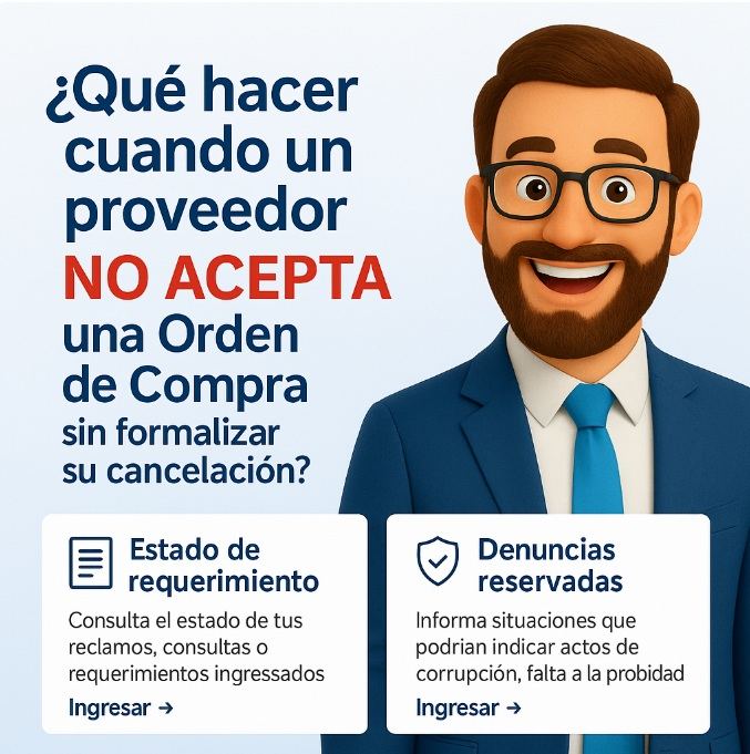 Cuando el proveedor no acepta la Orden de Compra