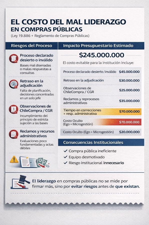 El mal liderazgo en compras públicas no es un problema
