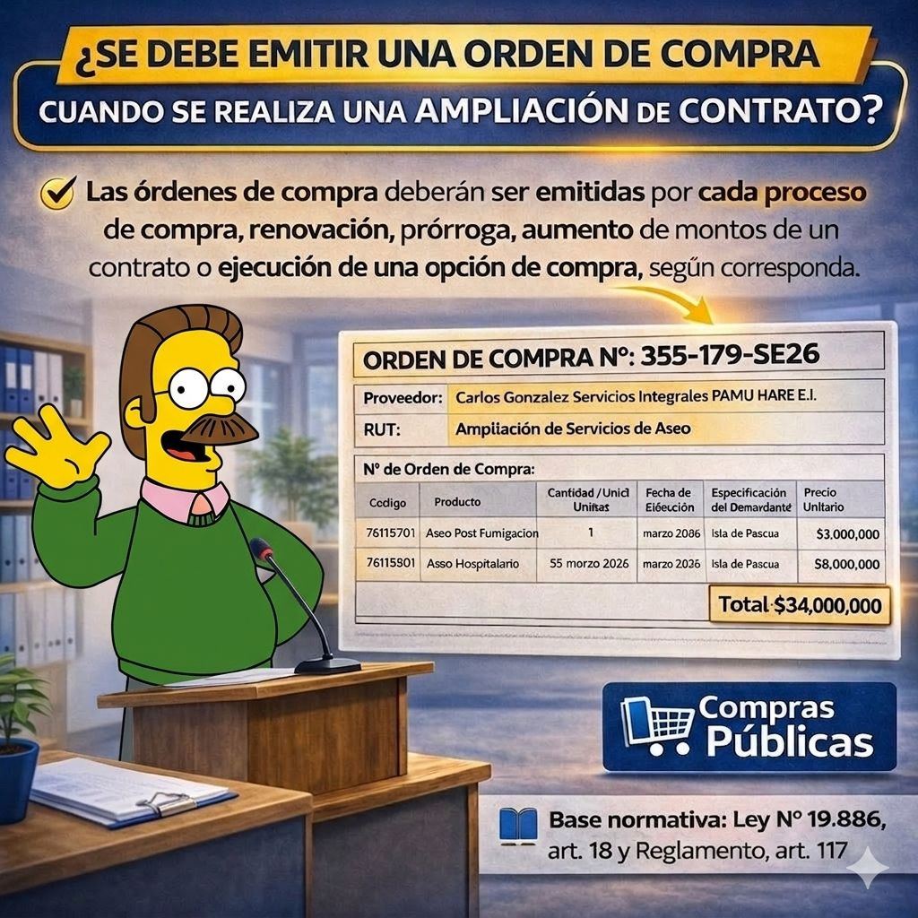 Ampliación de contrato sin orden de compra? ERROR
