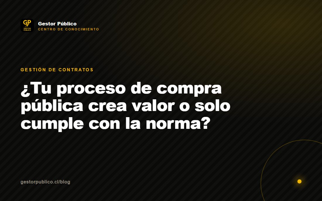 Tu proceso de compra pública crea valor… o solo cumple