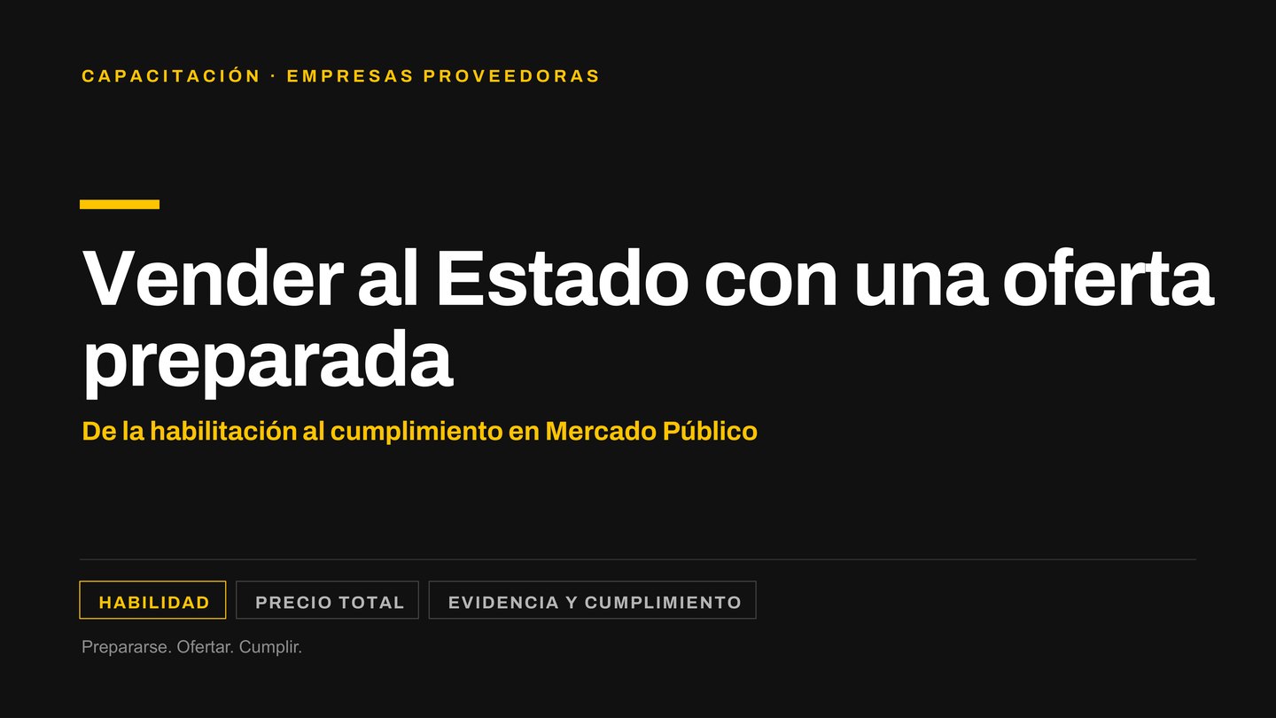 Portada de la capacitación Vender al Estado con una oferta preparada